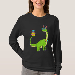 Brontosaurus Bunny Ears Egg Easter Day Dinosaur Di T-Shirt