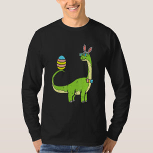Brontosaurus Bunny Ears Egg Easter Day Dinosaur Di T-Shirt