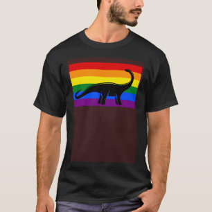 Brontosaurus Dinosaur  Gay Pride Flag Aesthetic T-Shirt