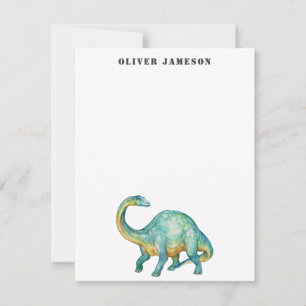 Brontosaurus Dinosaur Note Card