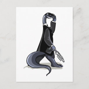 Brontosaurus Dressed As A Movie Character. Postcard