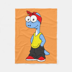 Brontosaurus Dressed In Hip Hop Clothing. Fleece Blanket