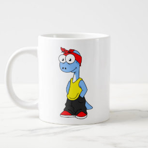 Brontosaurus Dressed In Hip Hop Clothing. Large Coffee Mug