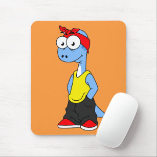 Brontosaurus Dressed In Hip Hop Clothing. Mouse Mat