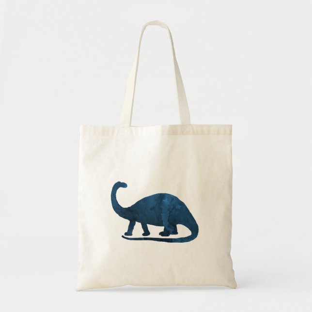 Brontosaurus - Navy Blue - Dinosaur Tote Bag (Front)
