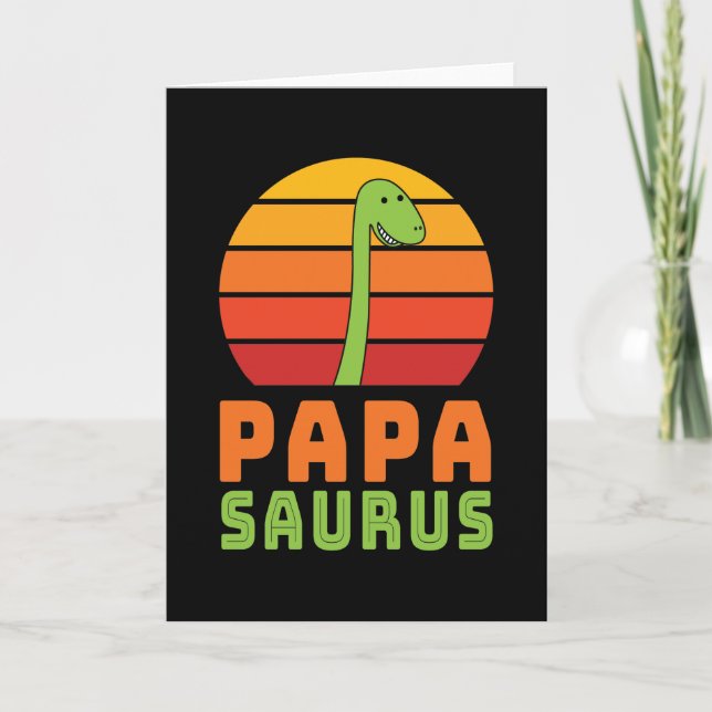 Brontosaurus Papasaurus Dinosaur Father's Day Card (Front)