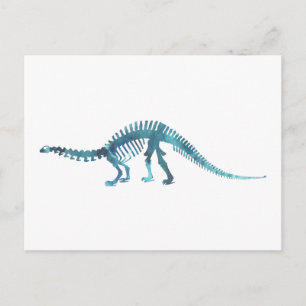brontosaurus skeleton postcard