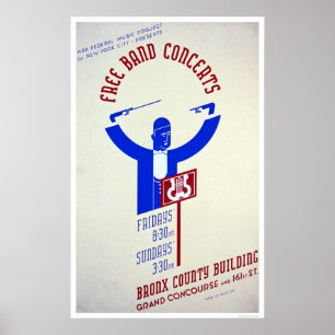 Bronx Band Concert 1940 WPA Poster