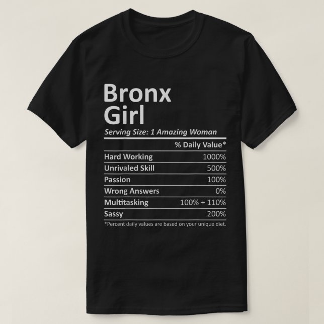 BRONX GIRL NY NEW YORK Funny City Home Roots USA G T-Shirt (Design Front)