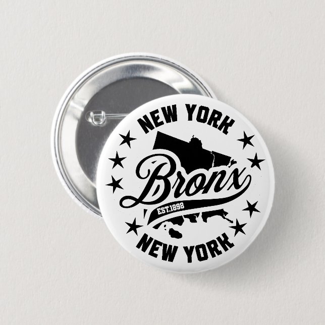Bronx,New York 6 Cm Round Badge (Front & Back)