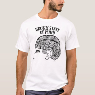 Bronx New York City Brain Head Design T-Shirt