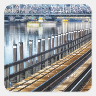 bronx new york city buildings river square sticker