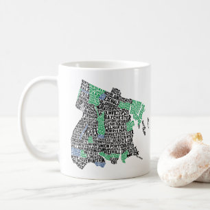 Bronx New York City Typography Map Mug