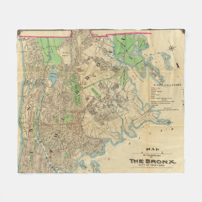 Bronx, New York Fleece Blanket (Front (Horizontal))