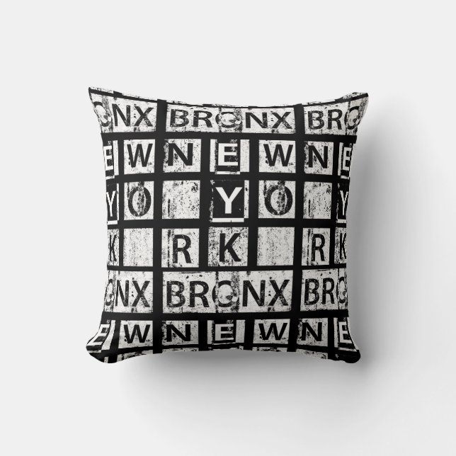 Bronx New York | Grunge Typography Cushion (Front)