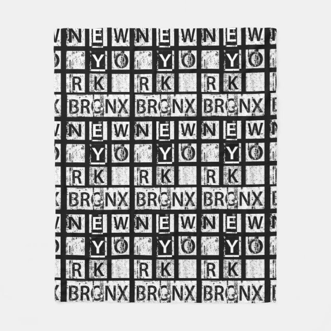 Bronx New York | Grunge Typography Fleece Blanket (Front)