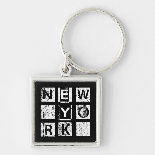 Bronx New York | Grunge Typography Key Ring (Front)