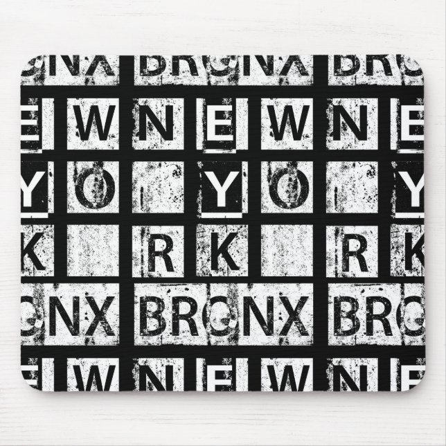 Bronx New York | Grunge Typography Mouse Mat (Front)