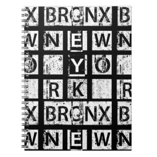 Bronx New York   Grunge Typography Notebook