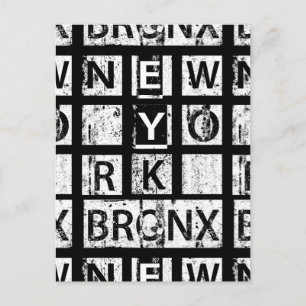 Bronx New York Grunge Typography Postcard