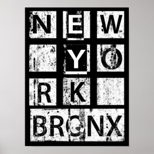 Bronx New York   Grunge Typography Poster
