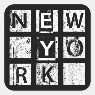 Bronx New York   Grunge Typography Square Sticker