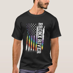 Bronx River United States Distressed Rainbow w US T-Shirt