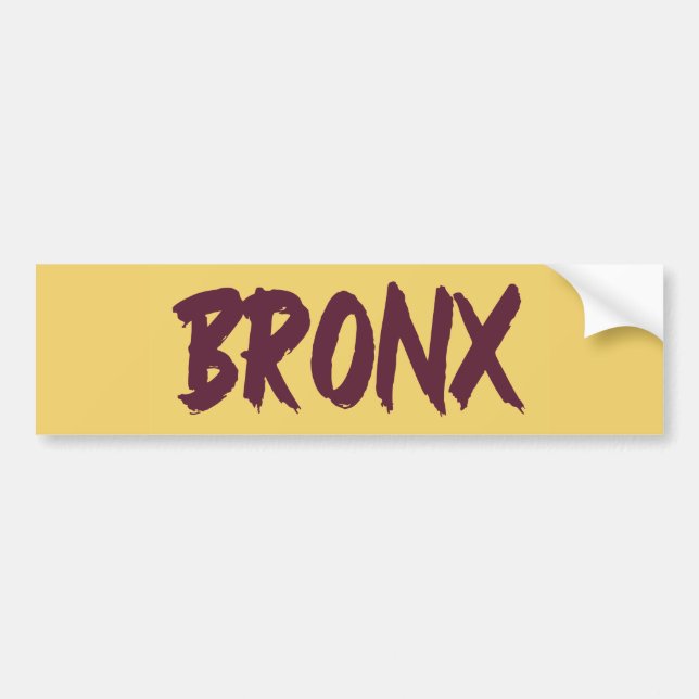 Bronx Text Base Design on Yellow Background  Bumpe Bumper Sticker (Front)