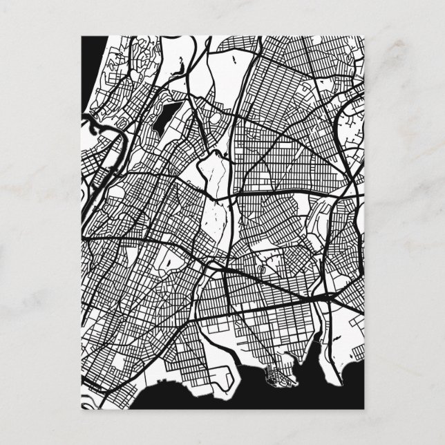Bronx USA City Map Postcard (Front)