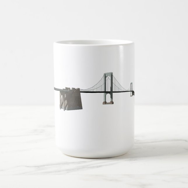 Bronx Whitestone Bridge: 3D Model: Coffee Mug (Center)