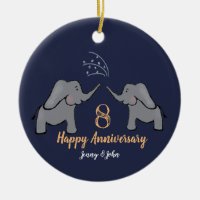 Bronze 8th anniversary elephant husband & wife