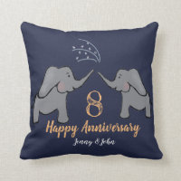 Bronze 8th wedding anniversary elephant navy