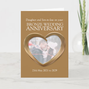 Bronze 8th wedding anniversary photo card