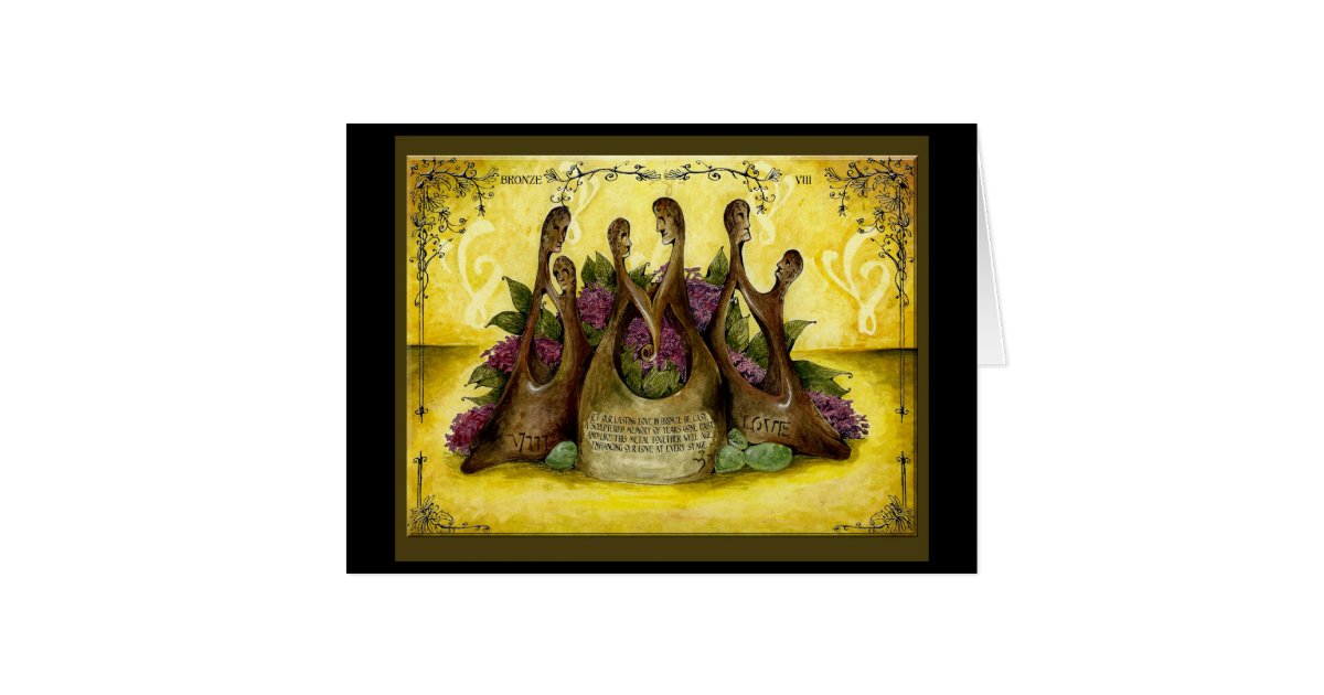 Bronze 8th year Wedding Anniversary gift card Zazzle