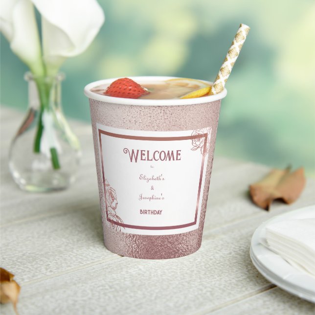  Bronze Adult Double Joint twin birthday   Paper Cups (Insitu)