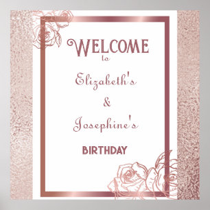  Bronze Adult Double Joint twin birthday   Poster