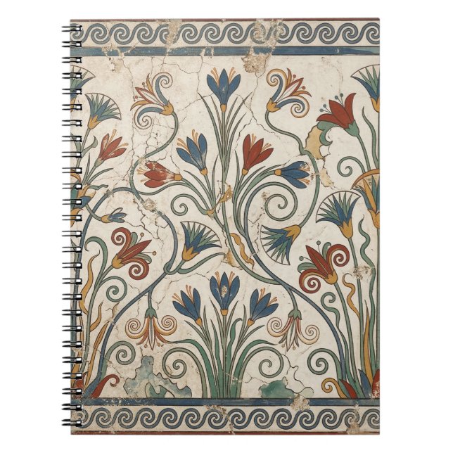 Bronze Age Blooms: Minoan Fresco Botanical Notebook (Front)