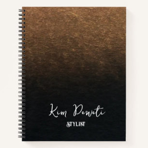 Bronze and black ombre custom name notebook
