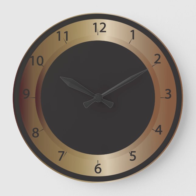 Bronze and Black Wall Clock (Front)