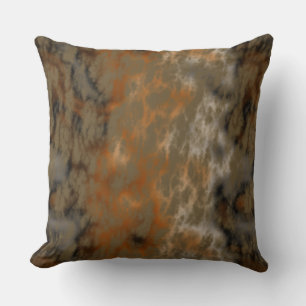 Bronze and Copper Marble Abstract Cushion