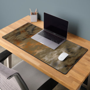 Bronze and Copper Marble Abstract Desk Mat