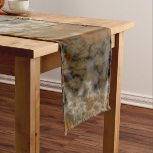 Bronze and Copper Marble Abstract Short Table Runner