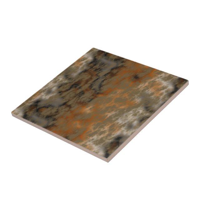 Bronze and Copper Marble Abstract Tile (Side)