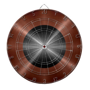 Bronze and Grey Stainless Steel Metal Dartboard