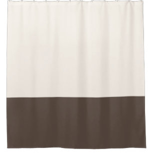 Bronze and off white two tone colour block shower curtain