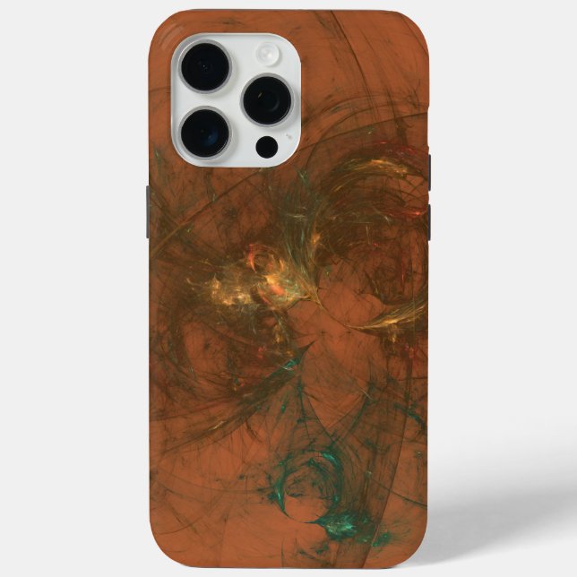 bronze and olive abstract art case (Back)