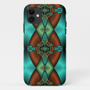 bronze and teal abstract iphone case