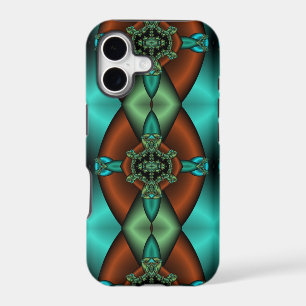 bronze and teal abstract iphone case