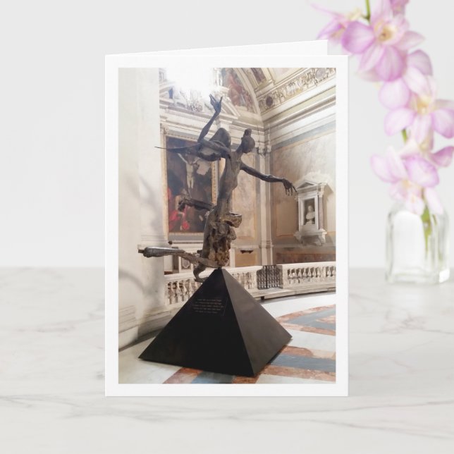 Bronze Angel Sculpture, Rome, Italy Card (Orchid)
