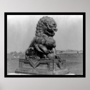 Bronze Animal Figure in Peking, China 1898 Poster